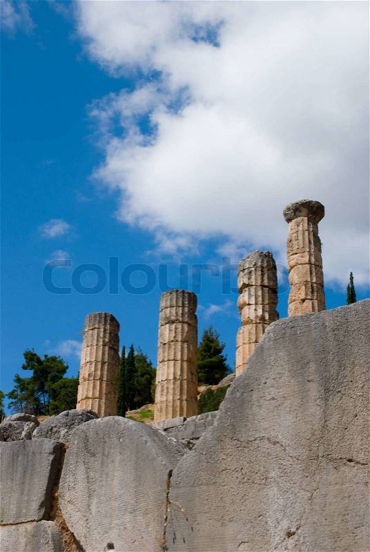 Stock image of 'The temple of Apollo in Delphi. Greece'