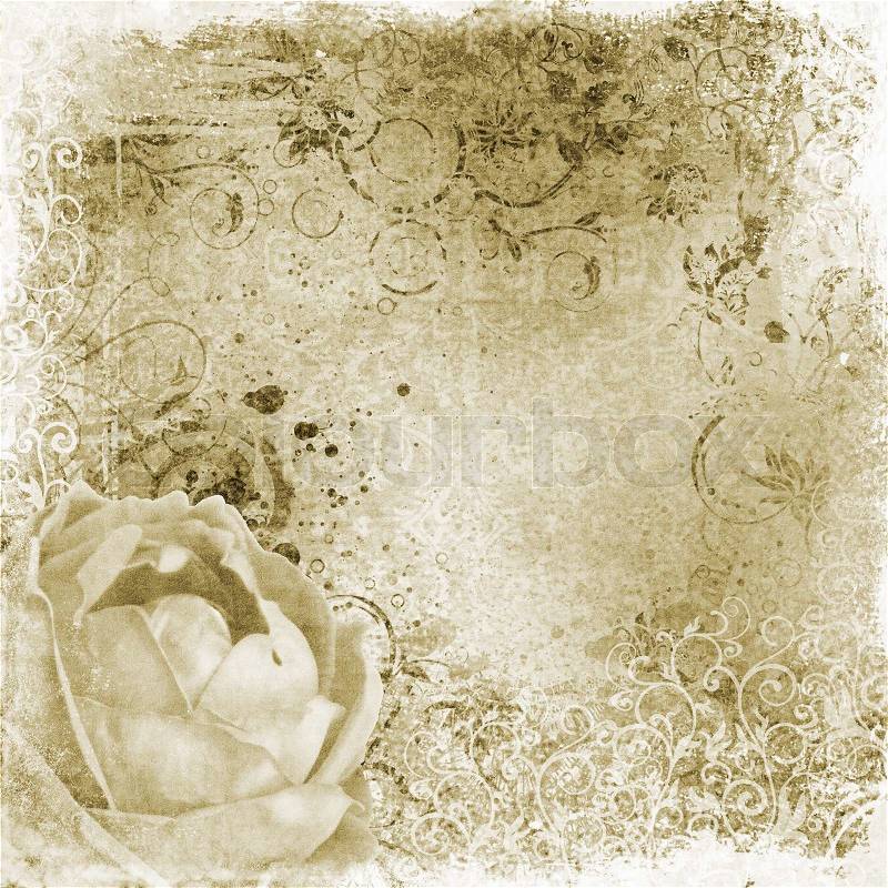 Retro Wallpaper Backgrounds on Stock Image Of  Vintage Wallpaper Background With Rose