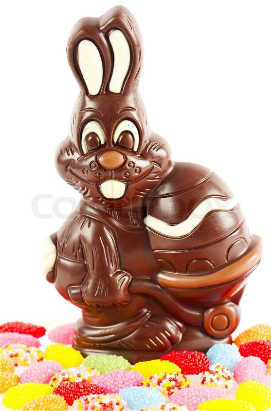 chocolate easter bunny cartoon. easter bunnies to color.