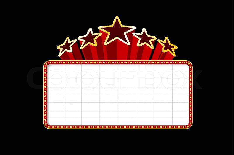 Movies  Theater on Vector Of  Blank Movie  Theater Or Casino Marquee With Stars Isolated