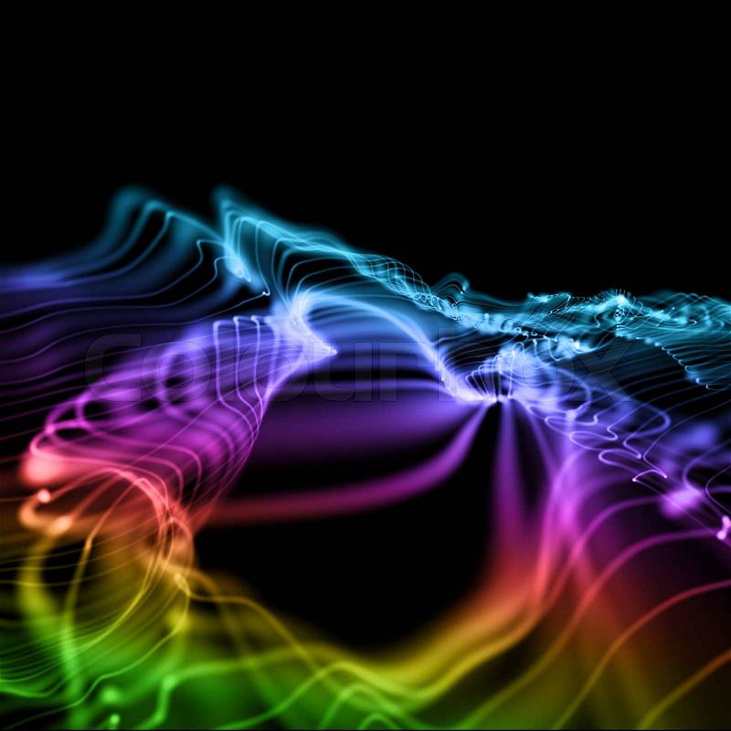 Desktop  Grounds on Abstract Colorful Smooth Wavy Neon Light Background In Perspective