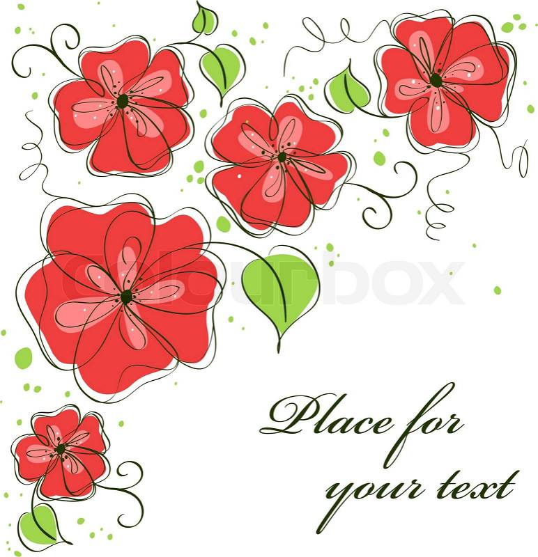 Flower  on Vector Of  Cute Abstract Flower Card Background  Vector Illustration