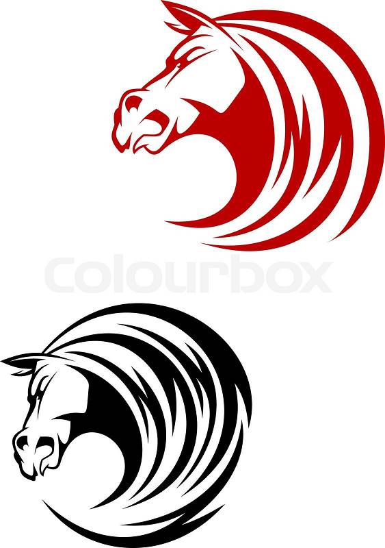 Stock vector of 'Horse tattoo symbol for design isolated on white'