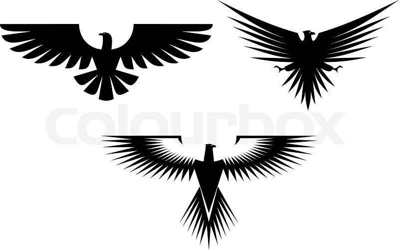 Eagle Wings Drawing on Stock Vector Of  Eagle Symbol Isolated On White For Tattoo Design