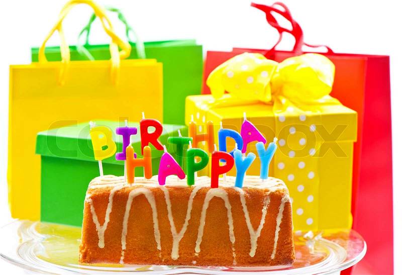 Happy Birthday Cake Pictures on Stock Image Of  Happy Birthday  Cake With Candles  Card Concept