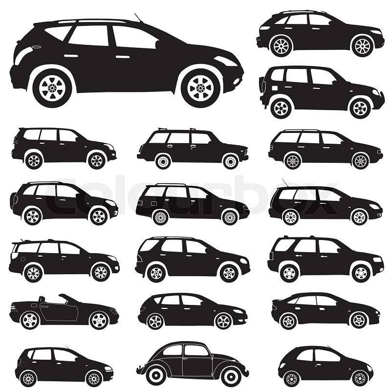 Recreation Collecting Sports Auto Racing on Vector Of  Large Collection Of Silhouettes Of Cars  Element For Design