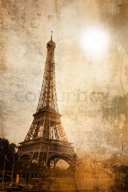 Picture Eiffel Tower on Stock Image Of  Vintage Picture Of The Eiffel Tower