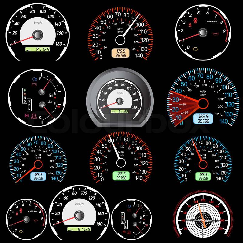 Online Auto Racing on Stock Image Of  Set Of Car Speedometers For Racing Design
