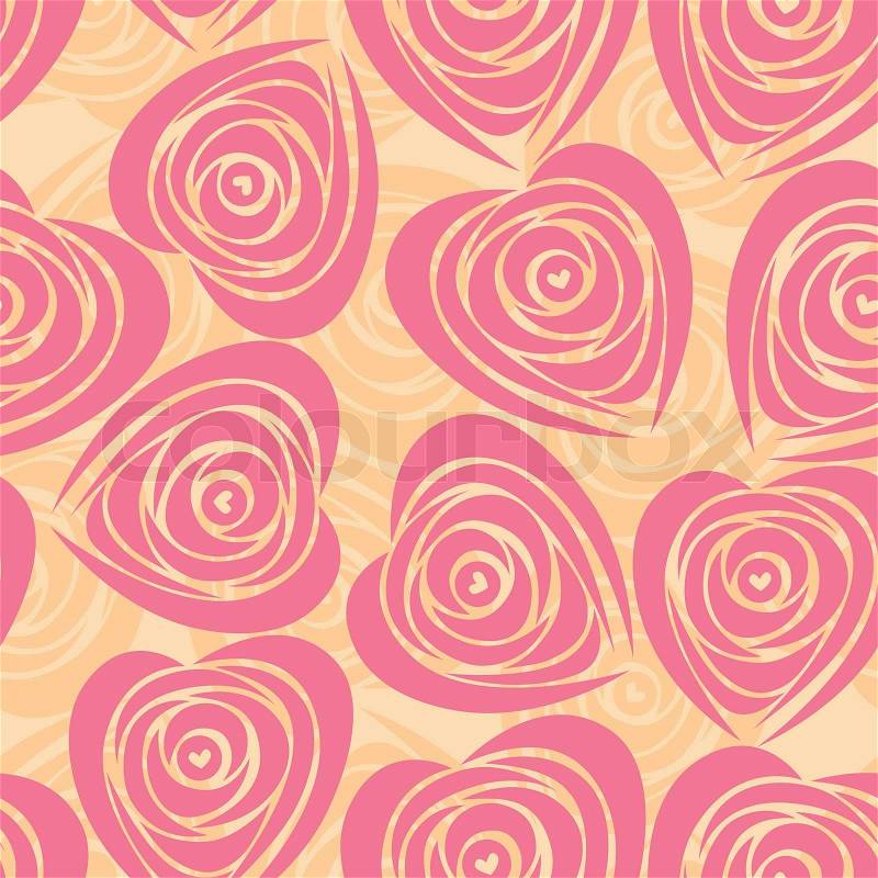Vintage Wallpaper Backgrounds on Art Vector Heart  Rose Pattern Seamless Flower Background Stock Vector