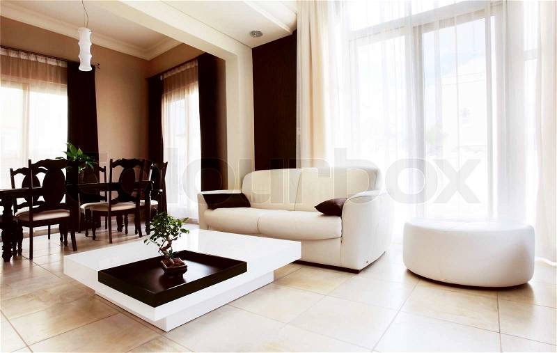 Stock image of 'Luxury apartment with stylish modern interior design'