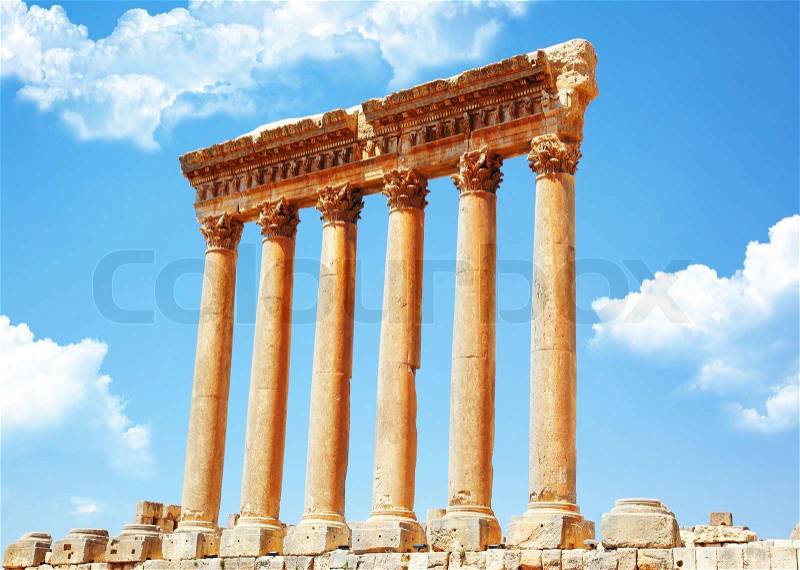 columns, Baalbek, Lebanon'