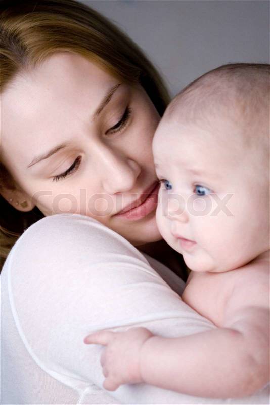 Mother  Baby Photos on Stock Image Of  Closeup Portrait Of Mother And Baby