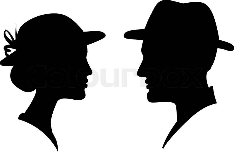 Free Vector Wedding on Vector Of  Man And Woman Face Profile Silhouette  Vector Male Female