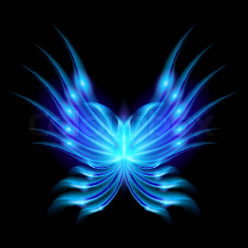 Butterfly Backgrounds on Butterfly With Fiery Wings Abstract Illustration On Black Background