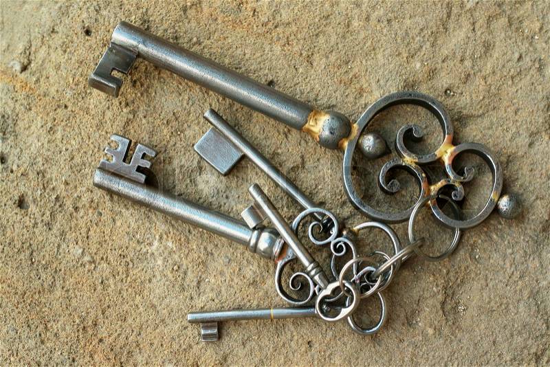  Fashioned  on Stock Image Of  Set Of Antique  Old Fashioned Keys