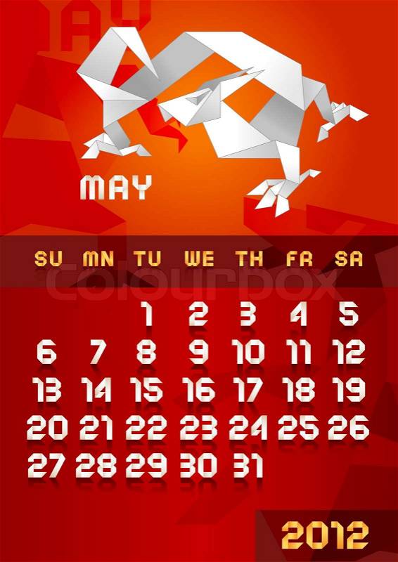 Editable Calendar 2012 May