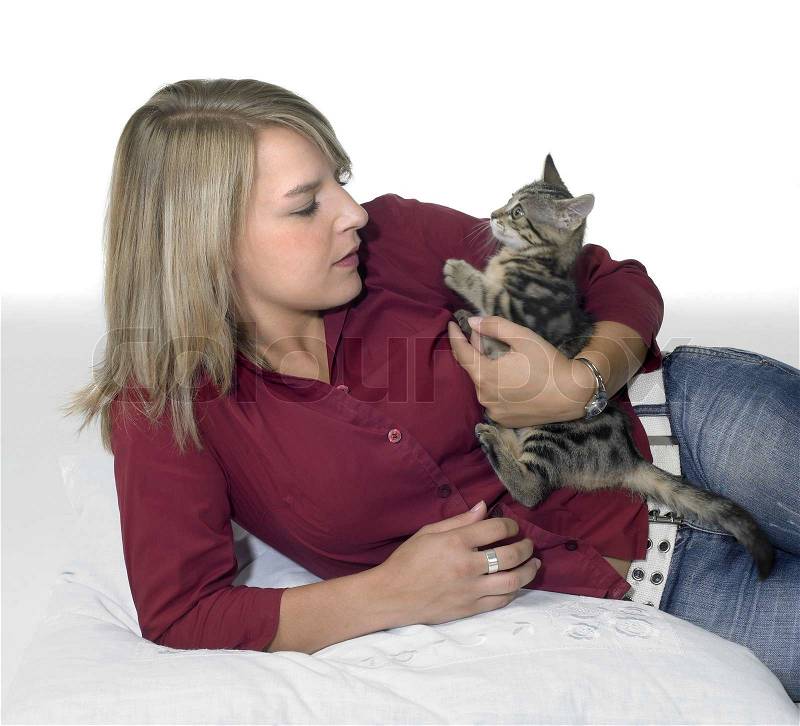 Girl And Cat