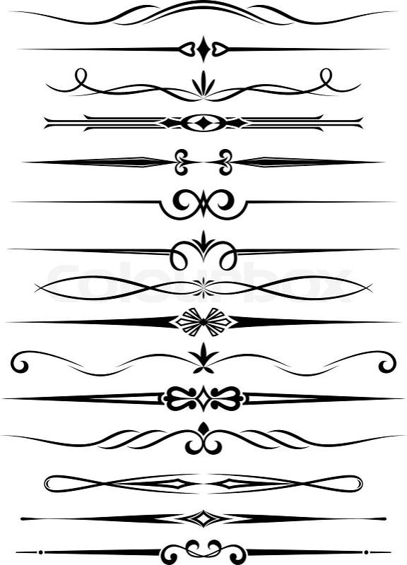 Free Vector Editor on Vector Of  Vintage Dividers And Borders Set For Ornate And Decoration