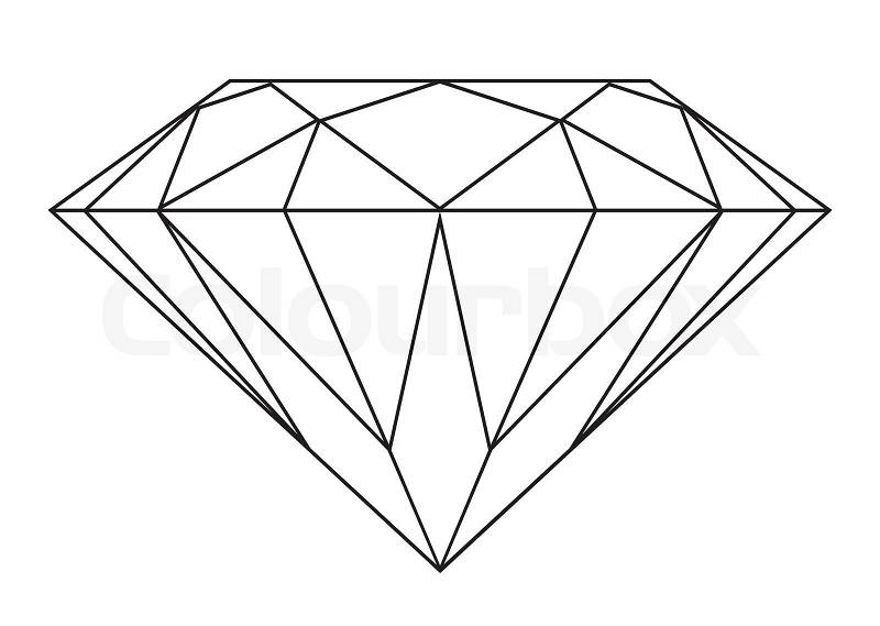 Free Vector Editor on Stock Vector Of  Simple Black And White Diamond Outline Icon Or Symbol