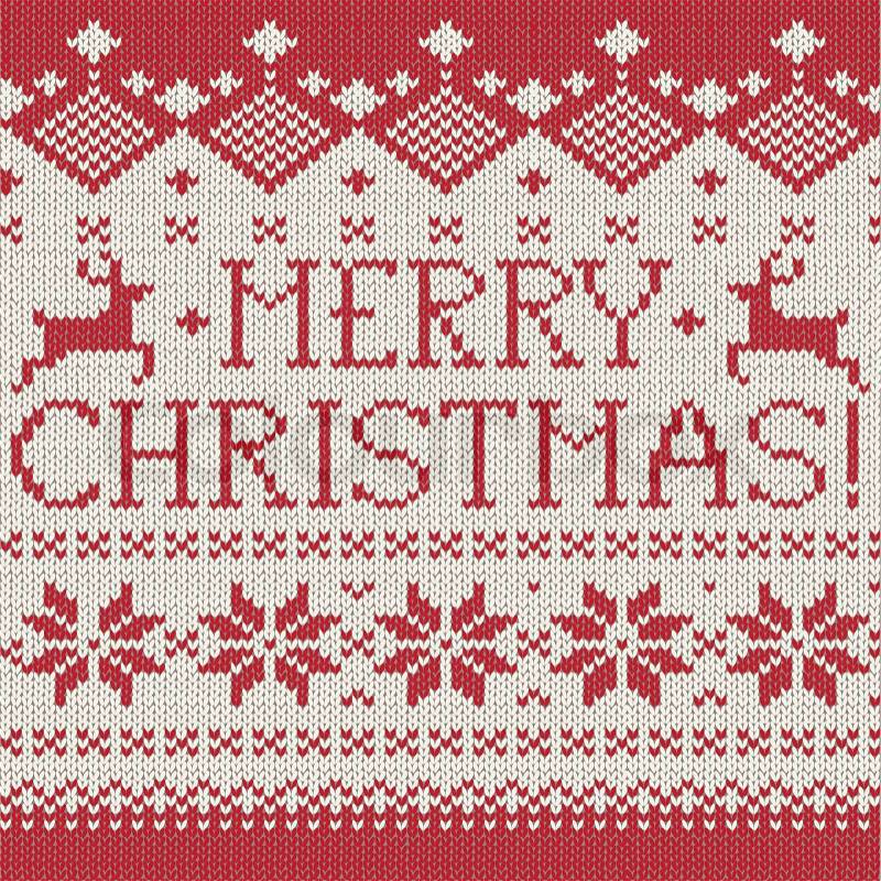 Merry Christmas Scandinavian style seamless knitted pattern with ...