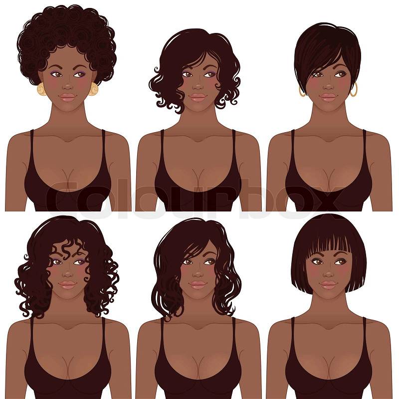Free Vector Hair on Stock Vector Of  Black Women Faces  Great For Avatars  Hair Styles Of