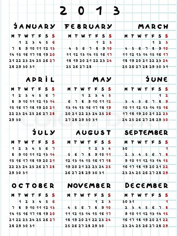 2013 Calendar on Stock Vector Of  2013 Calendar Year Of The Snake