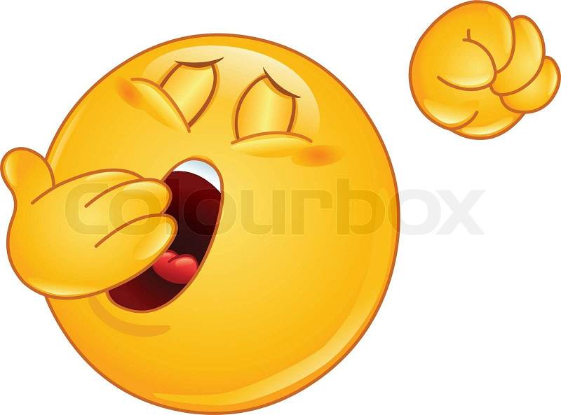 Stock vector of 'Yawning and stretching emoticon'