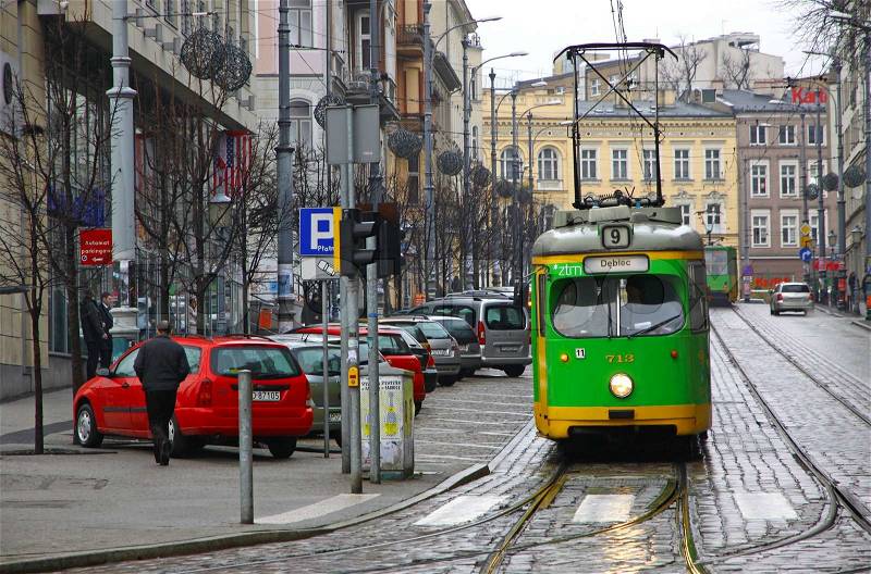 http://www.colourbox.com/preview/3891313-420339-vintage-trams-on-a-street-of-poznan-city-poland.jpg