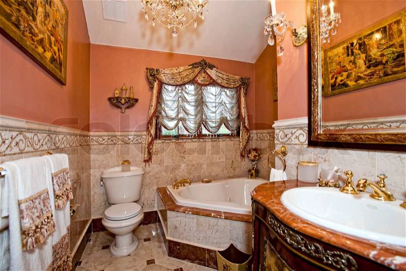 Modern bathroom with jacuzzi stock photo