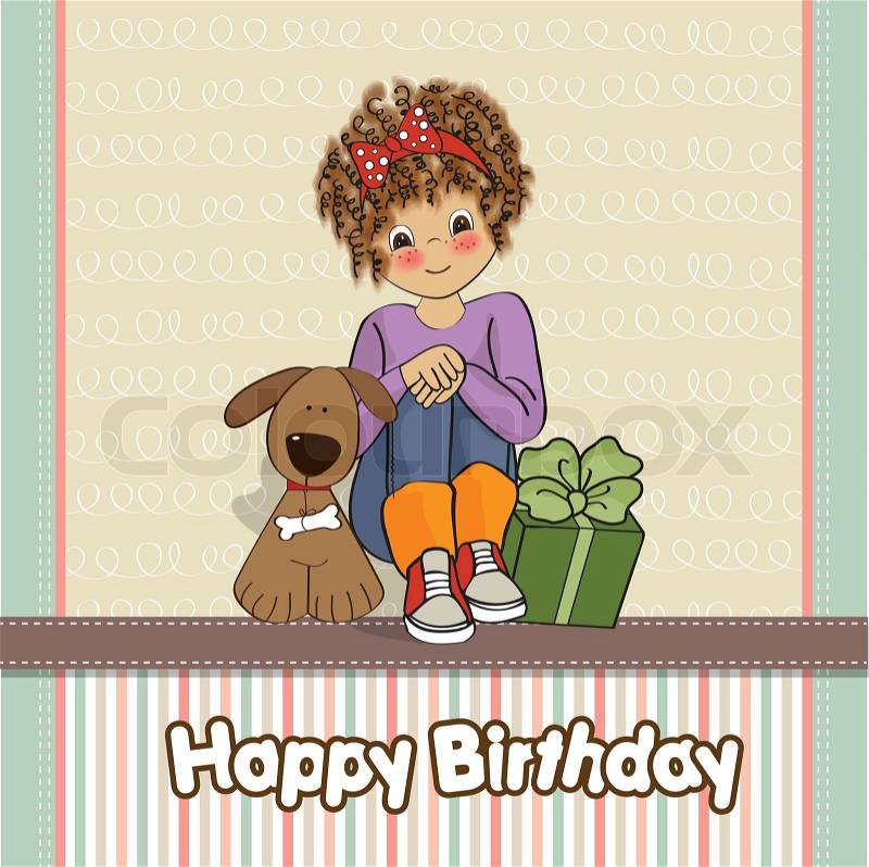 Stock vector of 'birthday greeting card with pretty lit