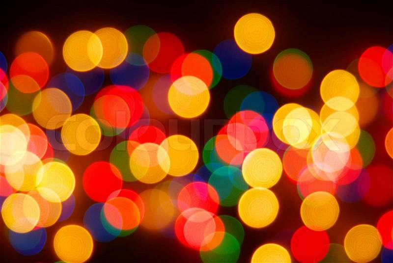 Christmas Lights on Abstract Christmas Lights As Background On Black Stock Photo