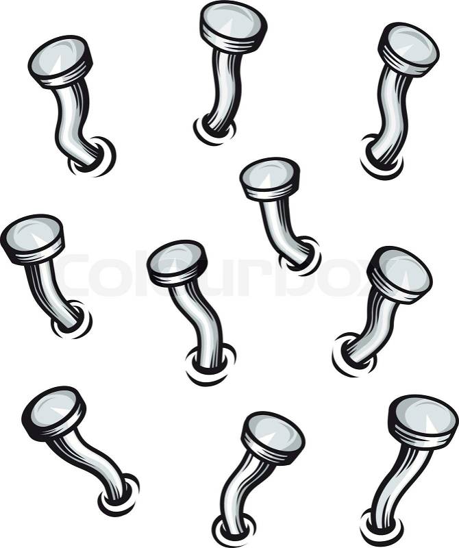 Stock vector of 'Set of bent nails'