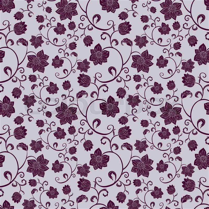 Flower Wallpaper on Background With Flowers  Fashion Seamless Pattern  Vintage Wallpaper
