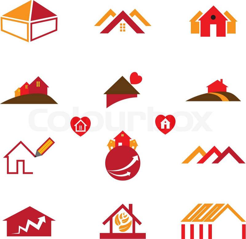 Real Estate Company on Stock Vector Of  House   Office Logo Icons For Real Estate Business