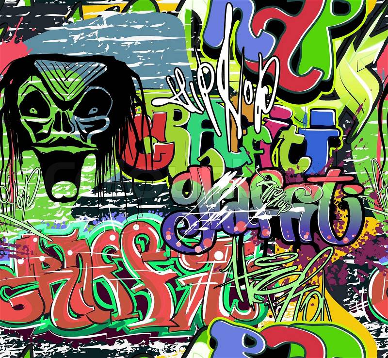 Graffiti Backgrounds on Stock Vector Of  Graffiti Wall Urban Background Seamless