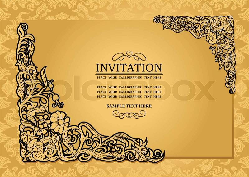 Vintage Kitchen Design on Stock Vector Of  Abstract Background With Antique  Luxury Gold Vintage