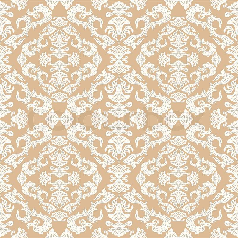 Designer Wallpaper on Royal Damask Ornament  Classic Seamless Pattern  Rich Vector Wallpaper