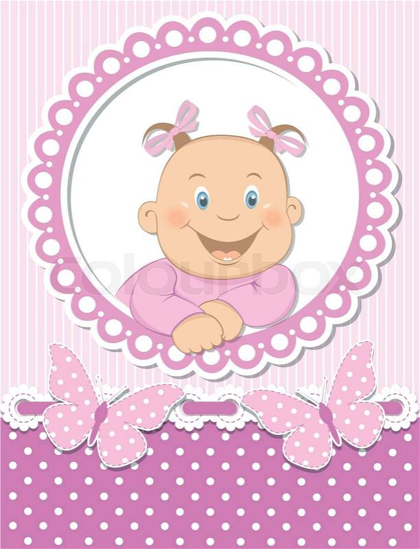 Baby Girl Photo Frame on Stock Vector Of  Happy Baby Girl Scrapbook Pink Frame
