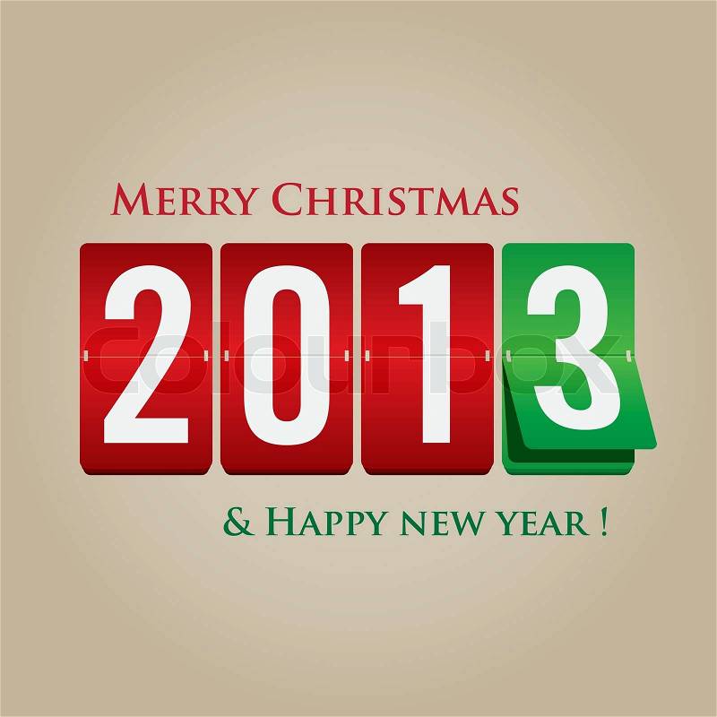 Vintage Wallpaper Backgrounds on Merry Christmas And Happy New Year 2013 Mechanical Count Style Stock