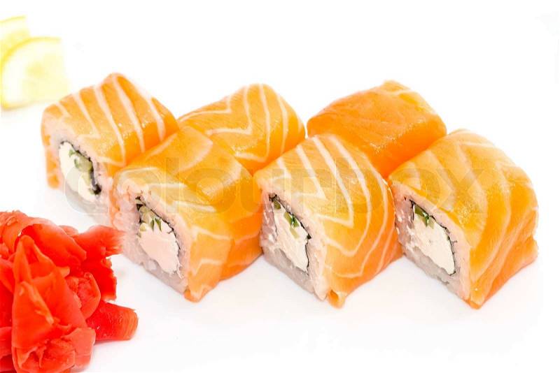 Delicious seafood sushi at a Japanese restaurant | Stock Photo | Colourbox