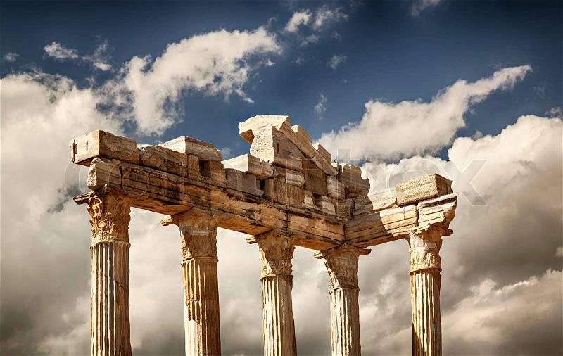 Image of the ancient temple of the greek God Apollo. Side, Turkey. , stock photo