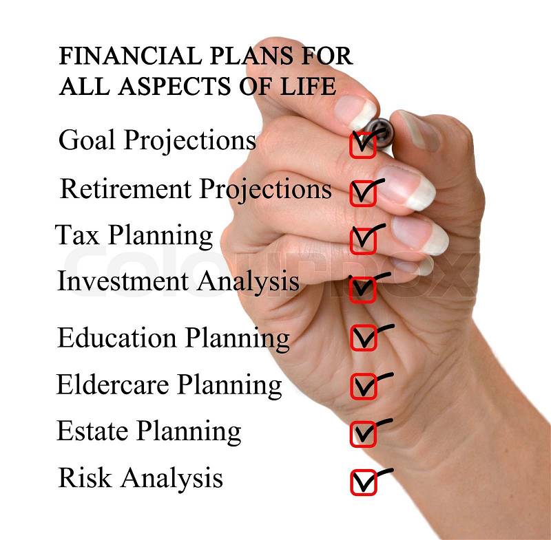 Checklist for financial plans, stock photo
