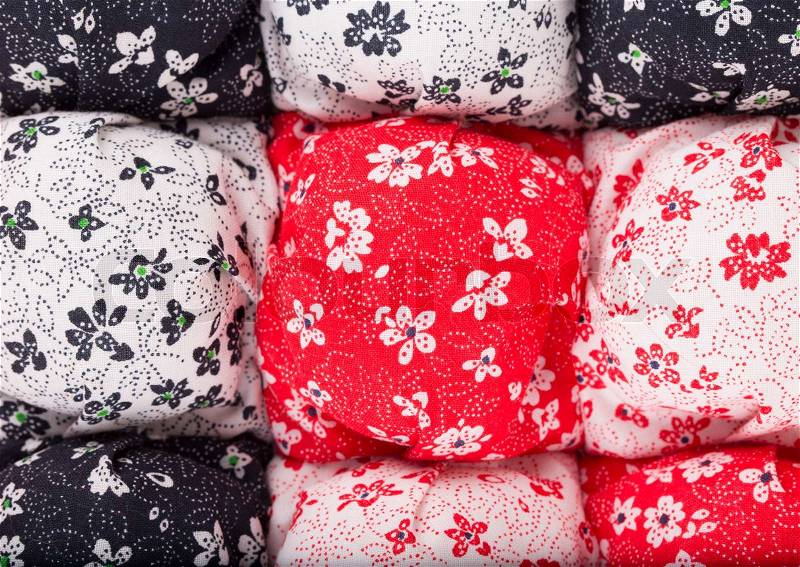 Close up of beautiful handmade sewed blanket, stock photo