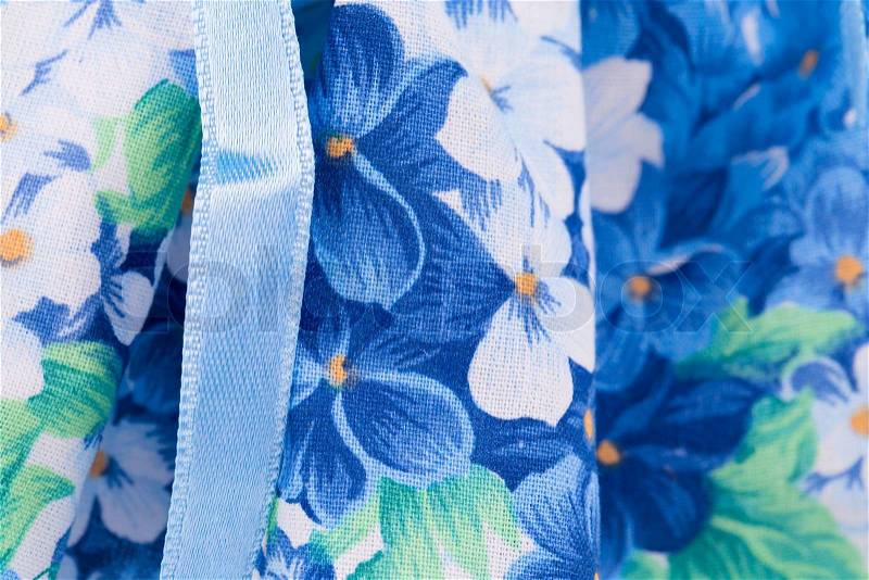 Close up of floral pattern on cloth, stock photo