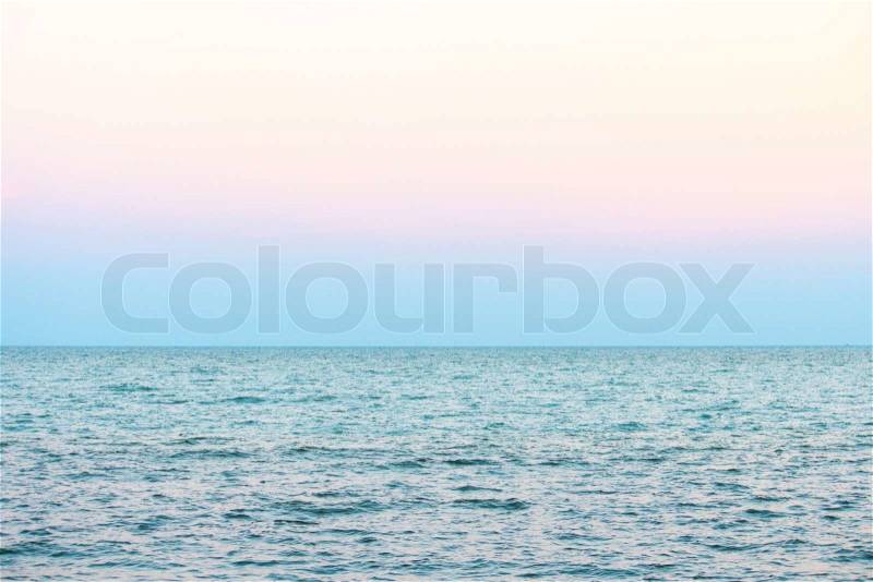 Twilight blue and pink sunset in sea beautiful sky, stock photo