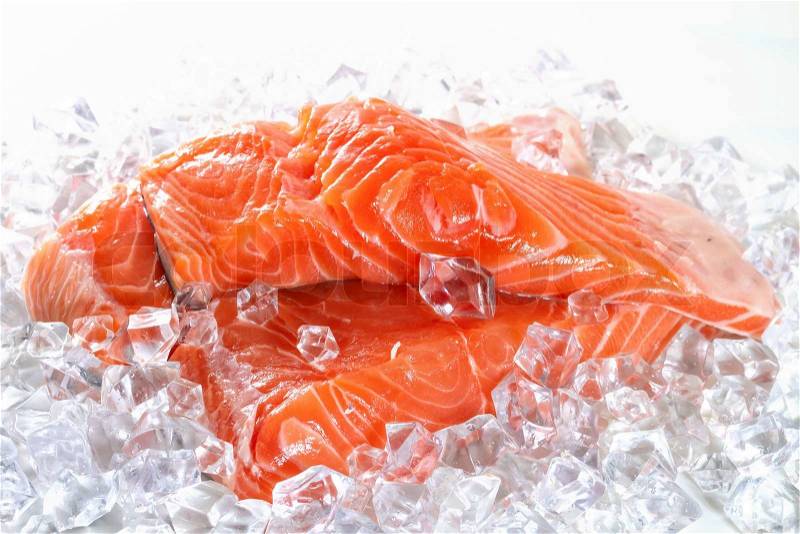 Salmon on ice , stock photo