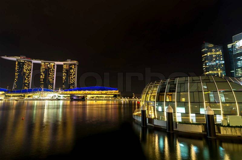 SINGAPORE - JULY 8 : Marina Bay sand which is one of Singapore cityscape Modern building around Marina Bay on July 8, 2012 in Singapore. , stock photo
