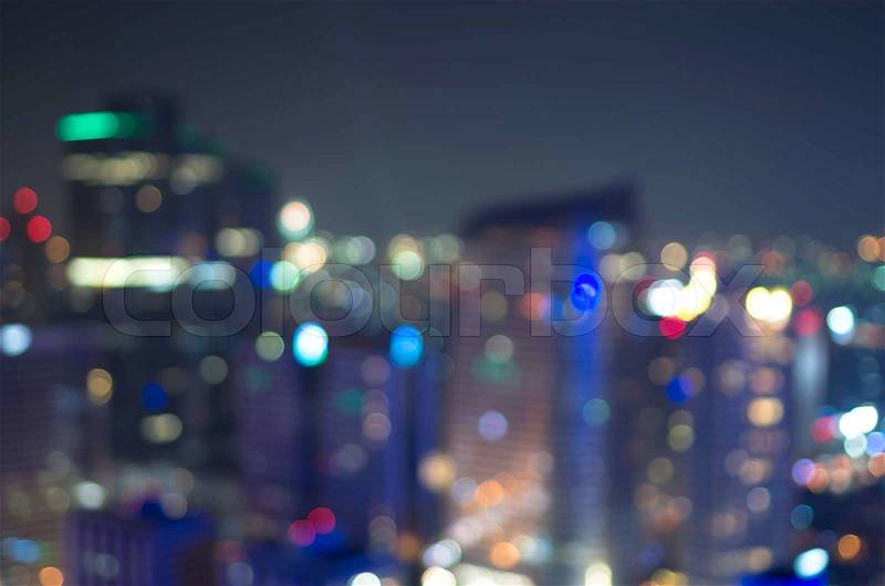 Cityscape background, Blurred Photo bokeh with cool color, stock photo