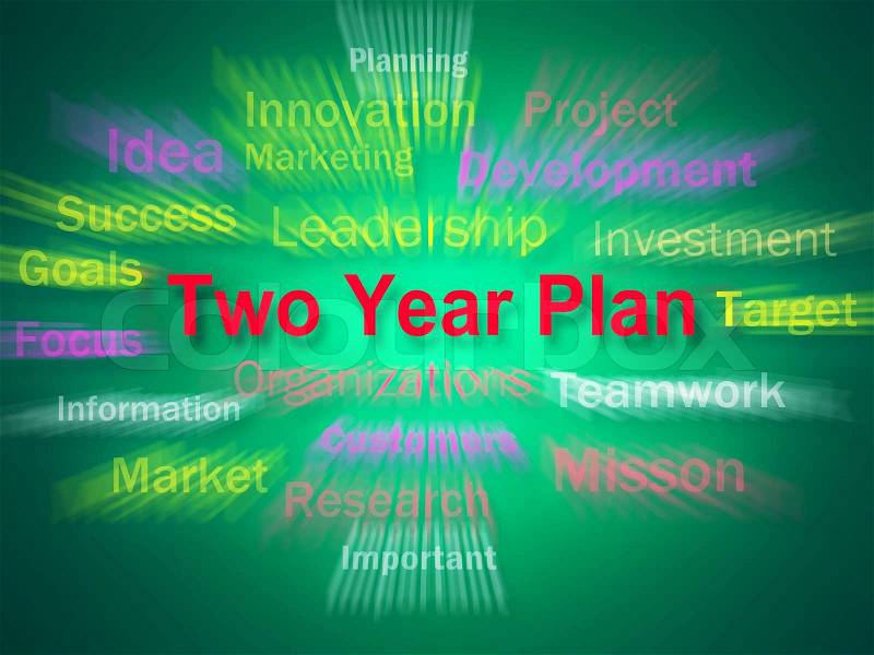 Two Year Plan Brainstorm Displaying Planning For Next 2 Years, stock photo
