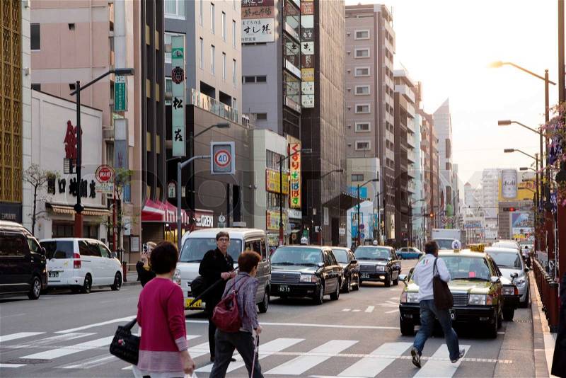 Street life in Shinjuku,Japan, stock photo